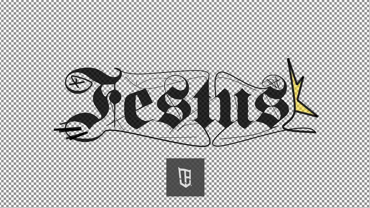 Digital gezeichneter Schriftzug in kunstvoller Frakturen-Schrift - Festus