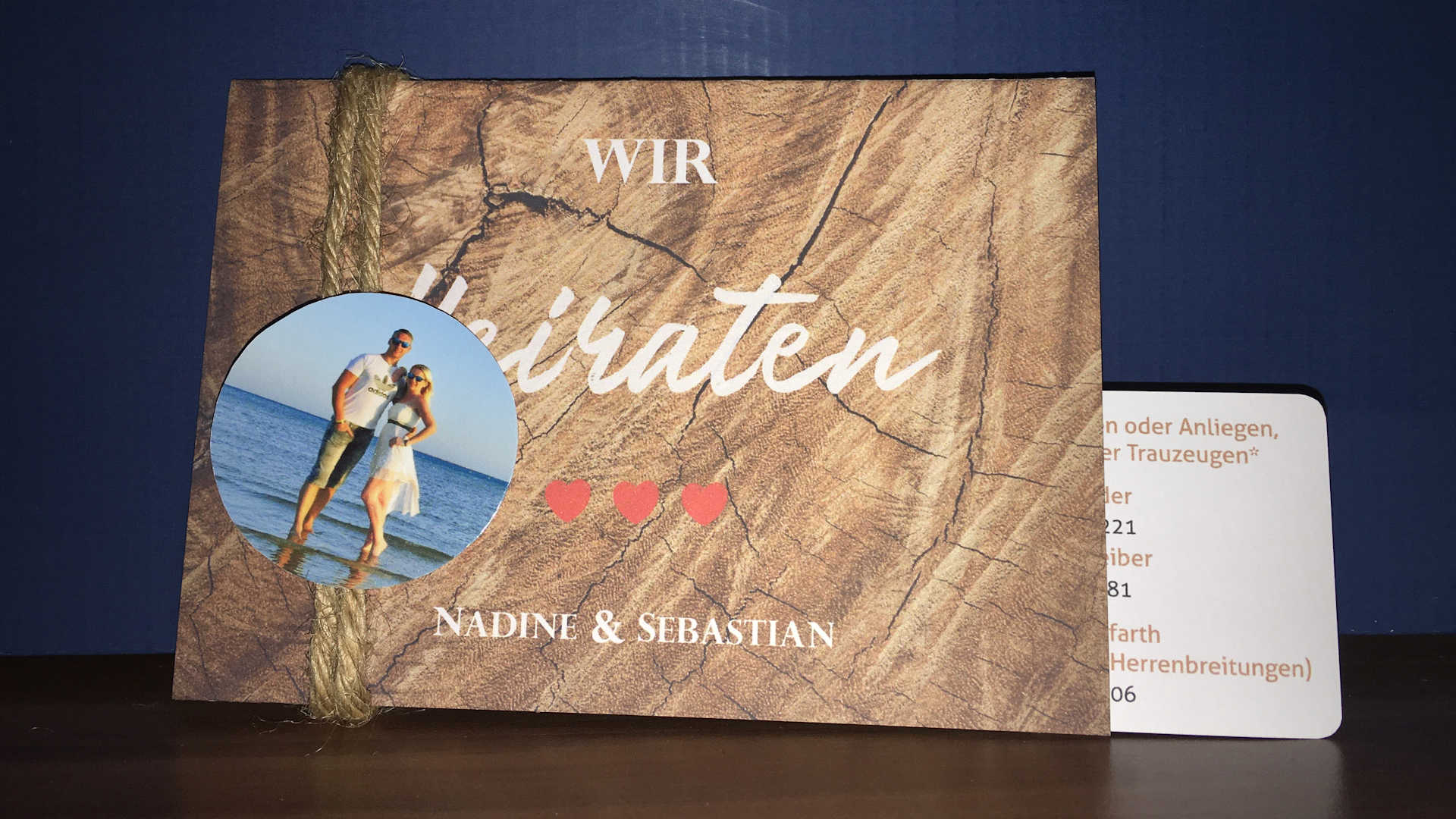 Hochzeitskarte Nadine & Sebastian - Unterkatz / Wasungen